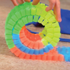 Ontel Magic Tracks Mega Set - 2 LED Race Cars and 18 ft. of Flexible, Bendable Glow in the Dark Racetrack - As Seen on TV