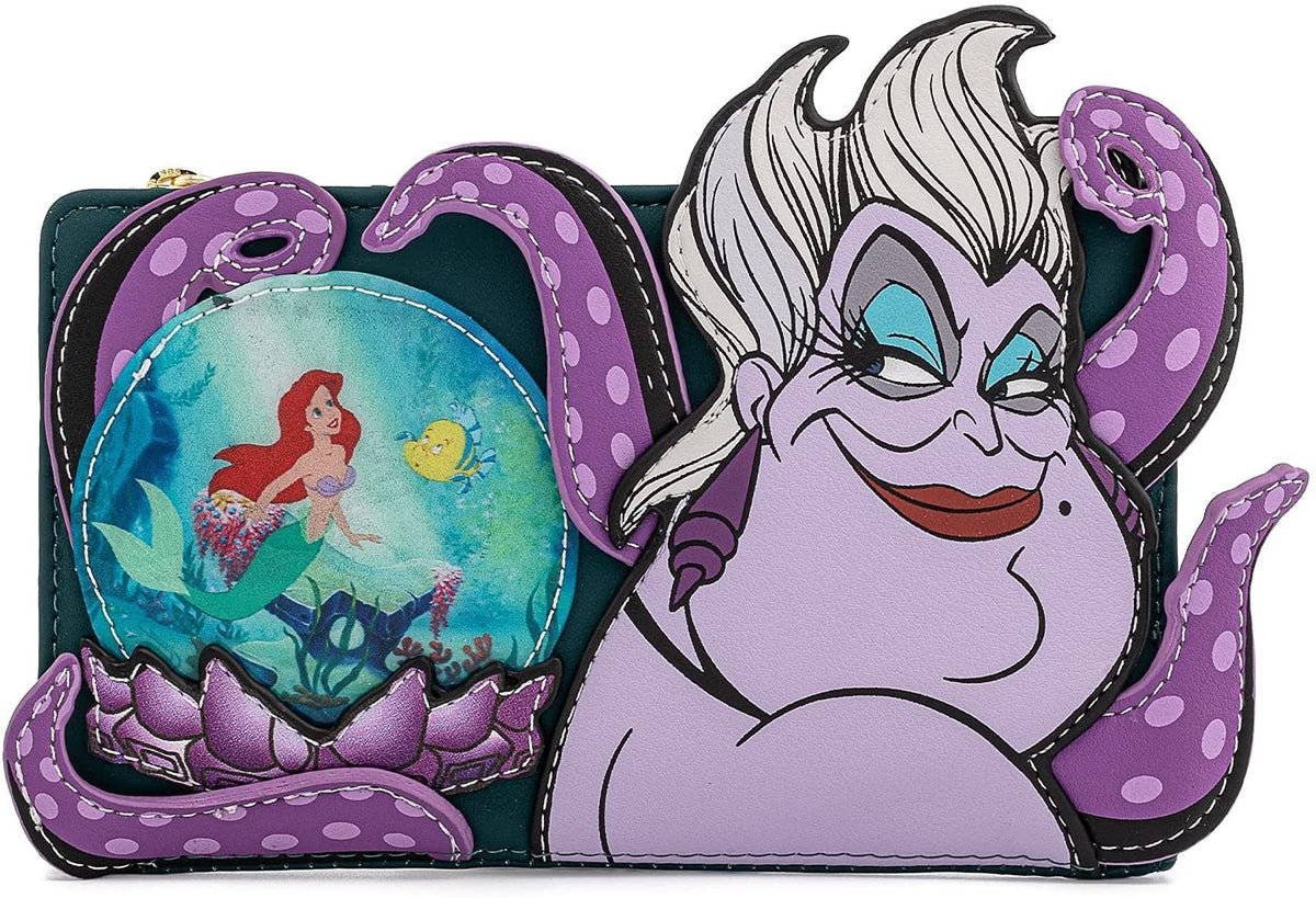 LOUNGEFLY Disney Villains Ursula Crystal Ball Flap Wallet