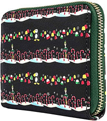 Loungefly Elf Buddy Candy Cane Forest Allover Print Zip Around Wallet