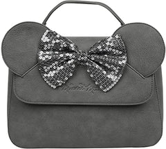Loungefly Minnie Mouse Sequin Bow , Grey, 11.5" x 8.5" x Crossbody Bag