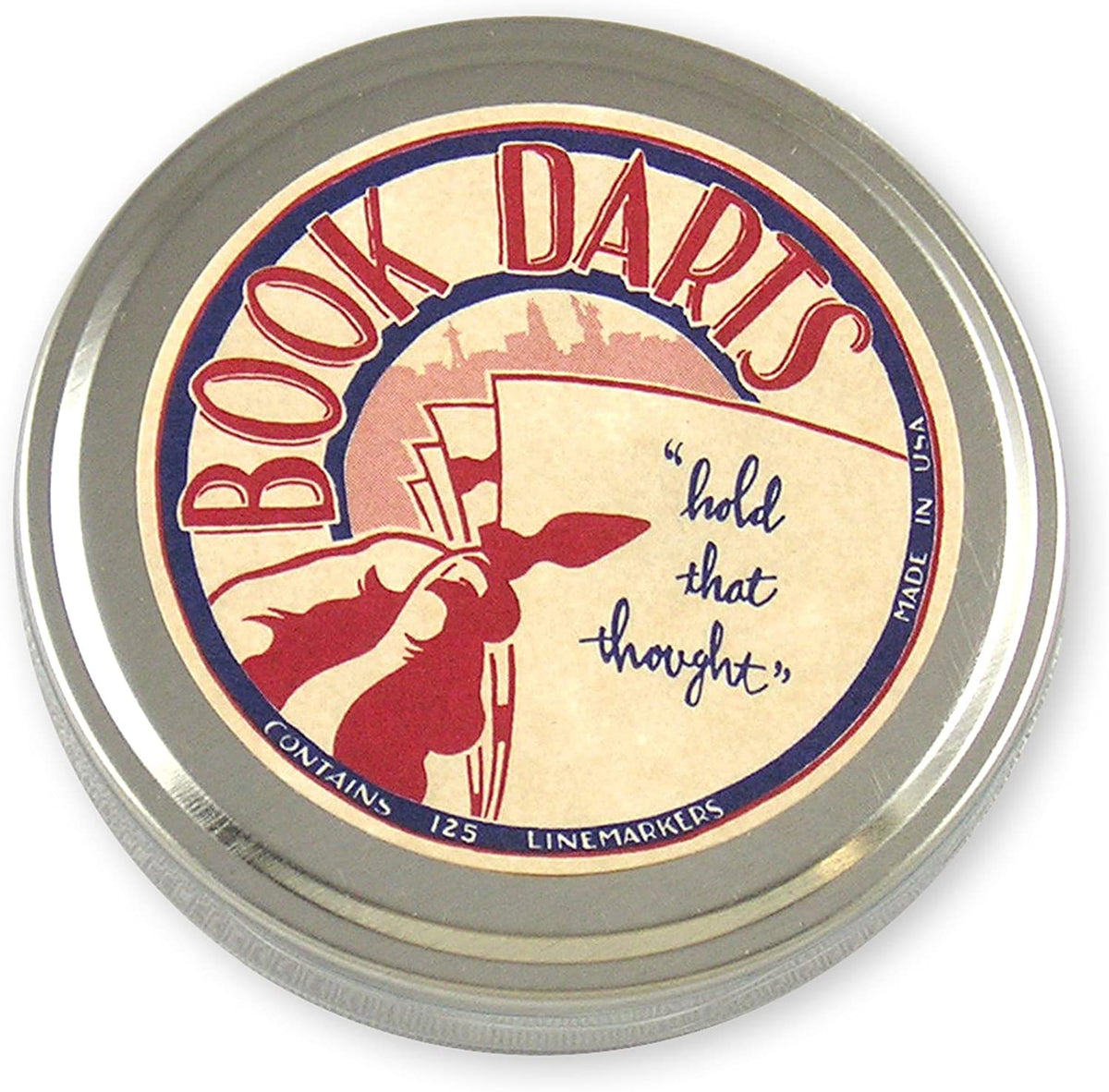 BOOK DARTS 125 Count Tin Brass Bookmarks - Line Book Markers