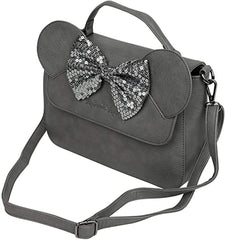Loungefly Minnie Mouse Sequin Bow , Grey, 11.5" x 8.5" x Crossbody Bag