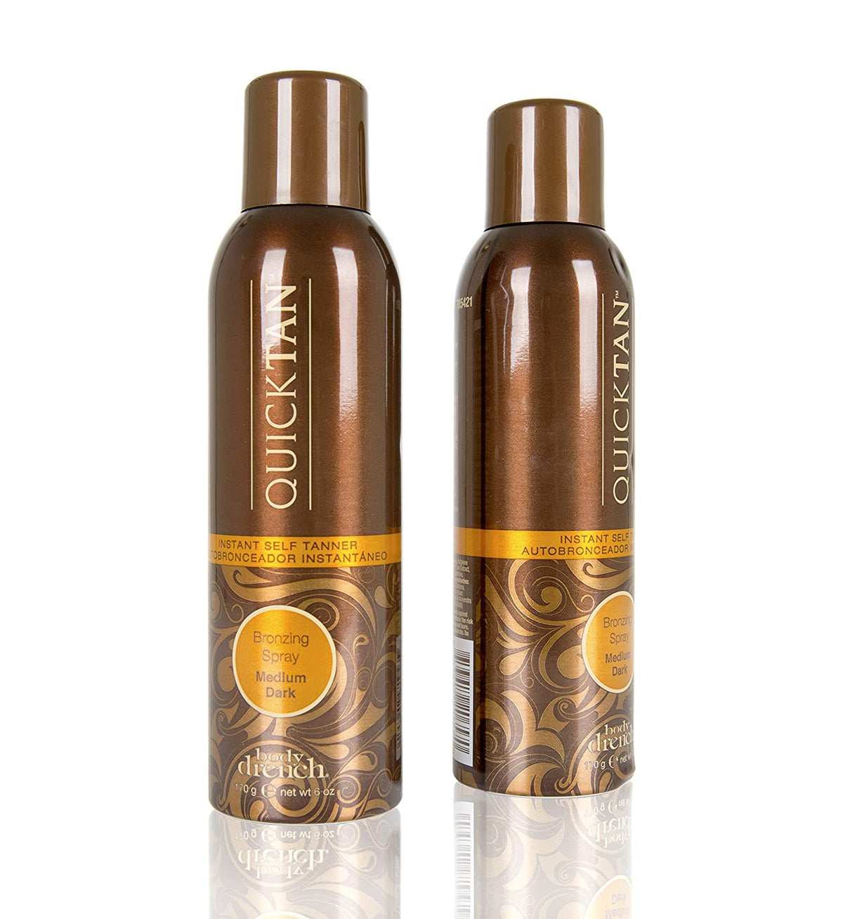 BODY DRENCH Quick Tan Instant Self-Tanner / Bronzing Spray - Medium / Dark, 6 Fl Oz (2 pack)