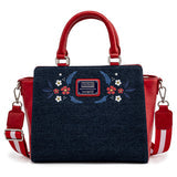 LOUNGEFLY Marvel Captain America 80th Anniversary Floral Shield Crossbody