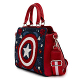 LOUNGEFLY Marvel Captain America 80th Anniversary Floral Shield Crossbody