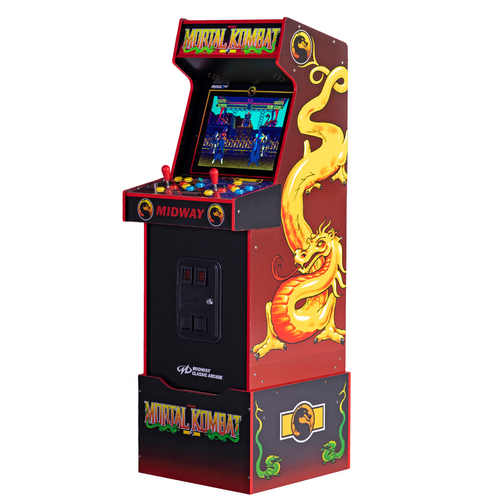 Arcade1Up Mortal Kombat II Deluxe Arcade Game, built for your home, with  5-foot-tall full-size stand-up cabinet, 14 classic games, and 17-inch screen