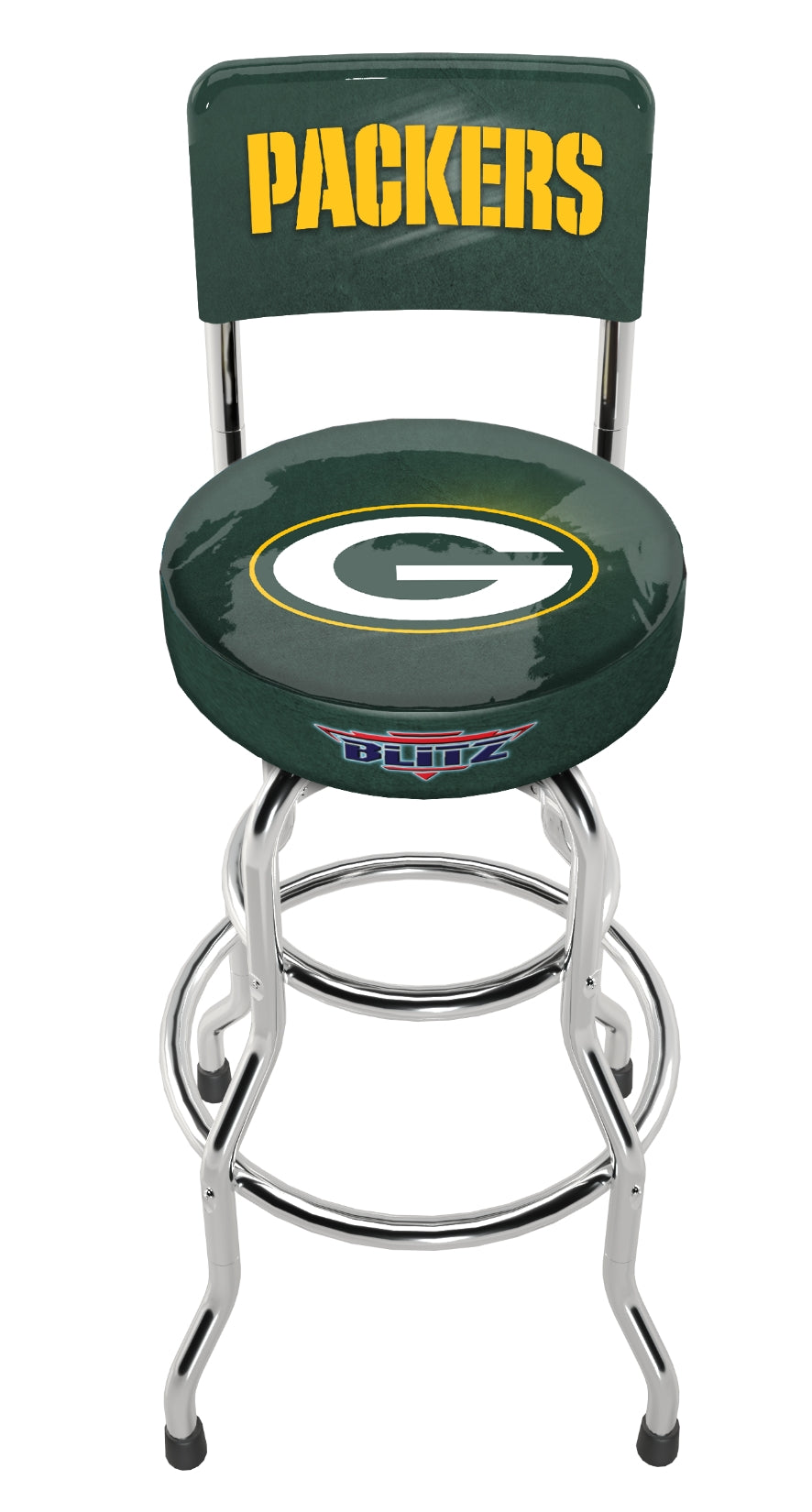 Green Bay Packers NFL High Back Adjustable Swivel Bar Stool, Arcade1Up