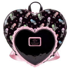 LOUNGEFLY Valfre Double Heart Mini Backpack Women's Double Strap Shoulder Bag Purse
