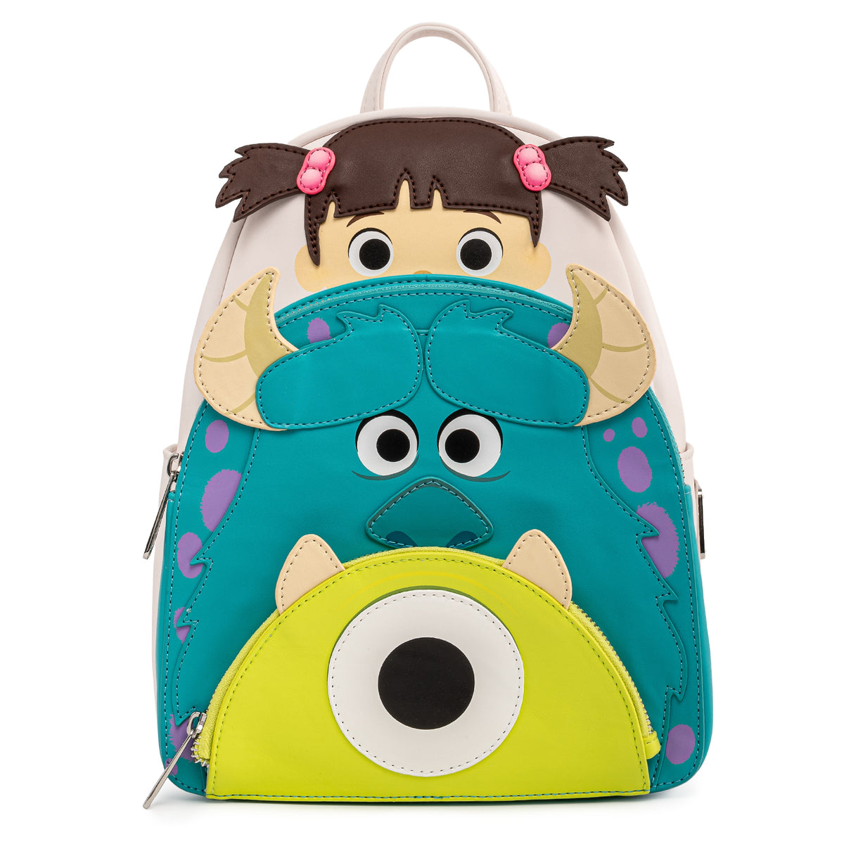 LOUNGEFLY Pixar Monsters Inc Boo Mike Sully Cosplay Minibackpack