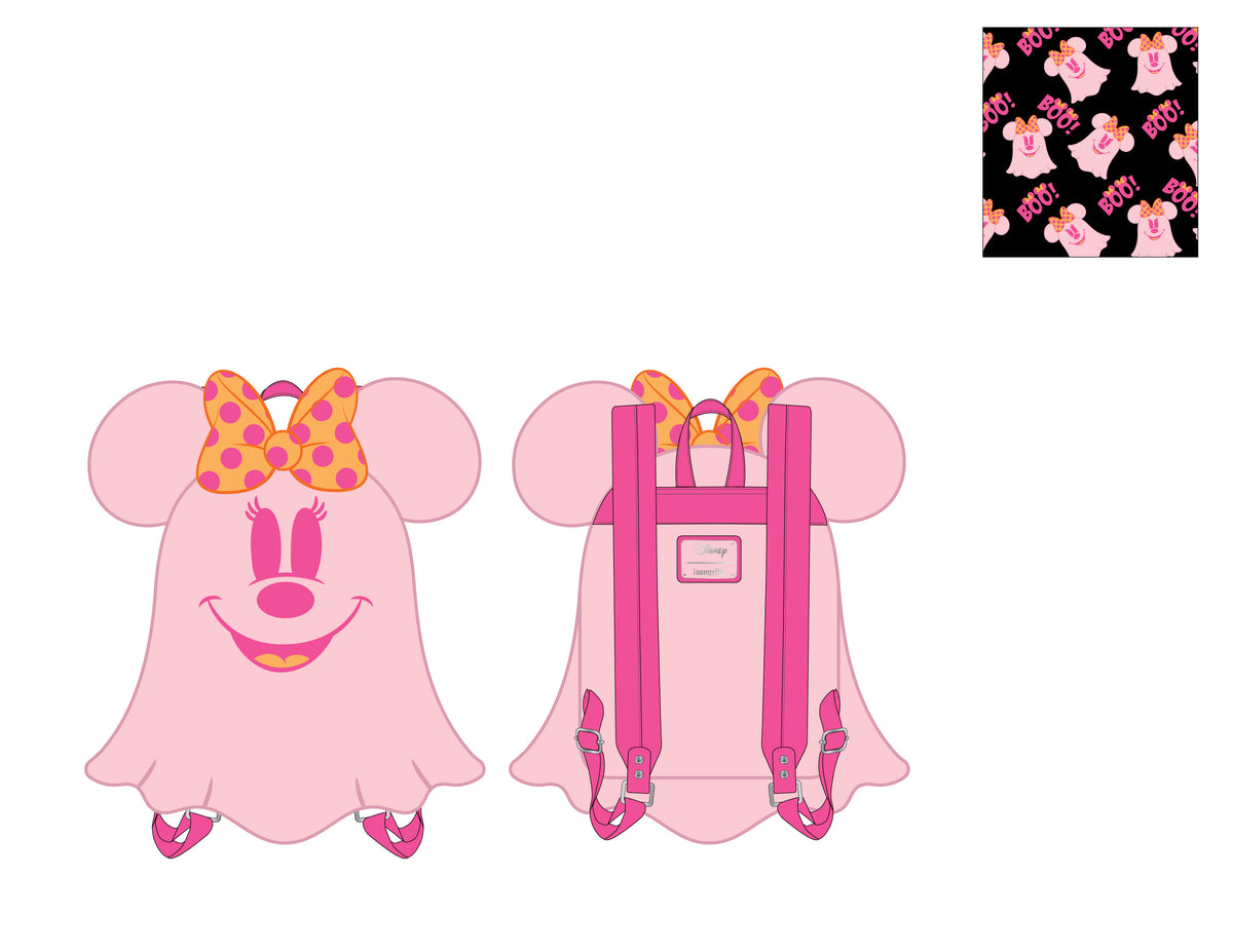 Loungefly Disney Pastel Ghost Minnie Glow in The Dark Mini Backpack