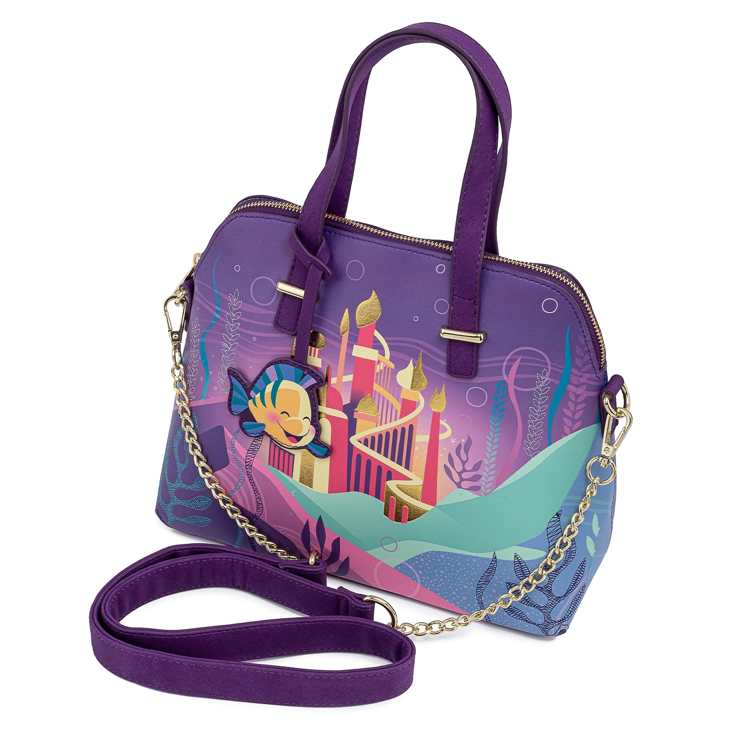 Loungefly Disney Little Mermaid Ariel Castle Womens Double Strap Shoulder  Bag Purse