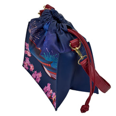 LOUNGEFLY Disney Mulan Castle Cinch Sack Crossbody Bag Mulan One Size