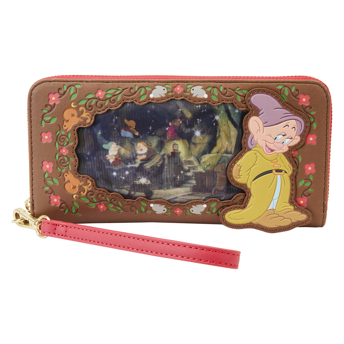 Loungefly Disney Diamond Mine Lenticular Wristlet Zip Around Wallet
