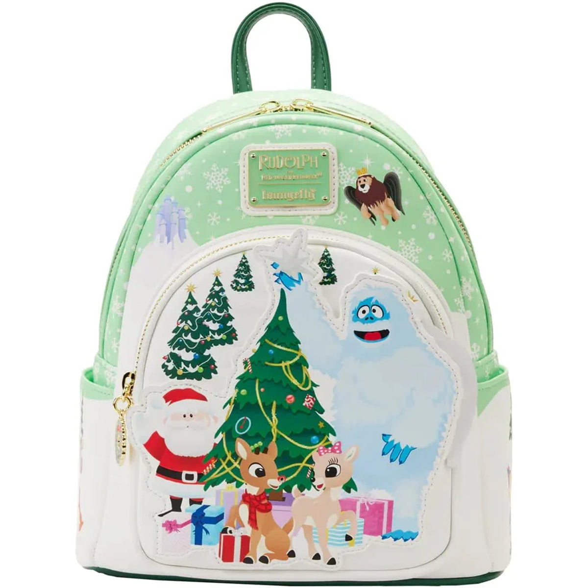 LOUNGEFLY Rudolph the Red Nosed Reindeer Holiday Group Double Strap Shoulder Bag
