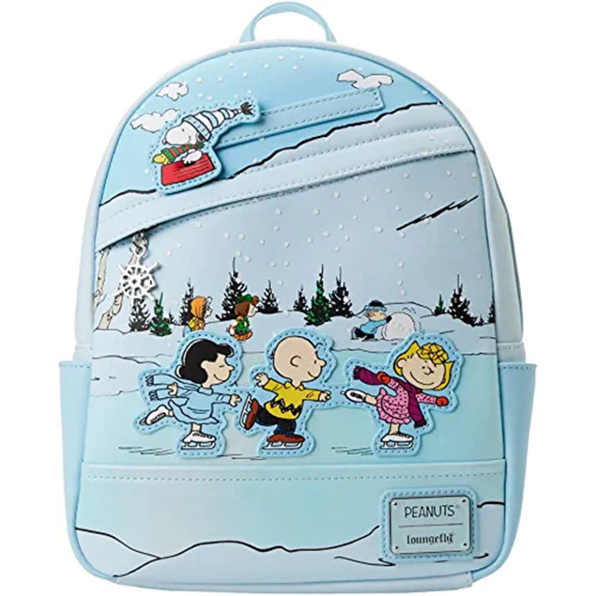 LOUNGEFLY Charlie Brown Ice Skating Double Strap Shoulder Bag