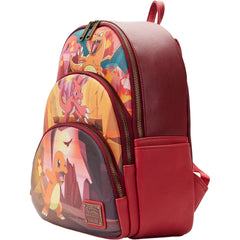 LOUNGEFLY Pokemon Charmander Evolutions Triple Pocket Backpack