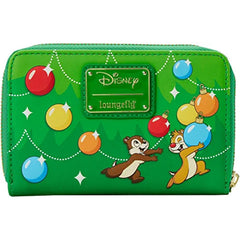 LOUNGEFLY Disney Chip and Dale Ornaments Ziparound Wallet