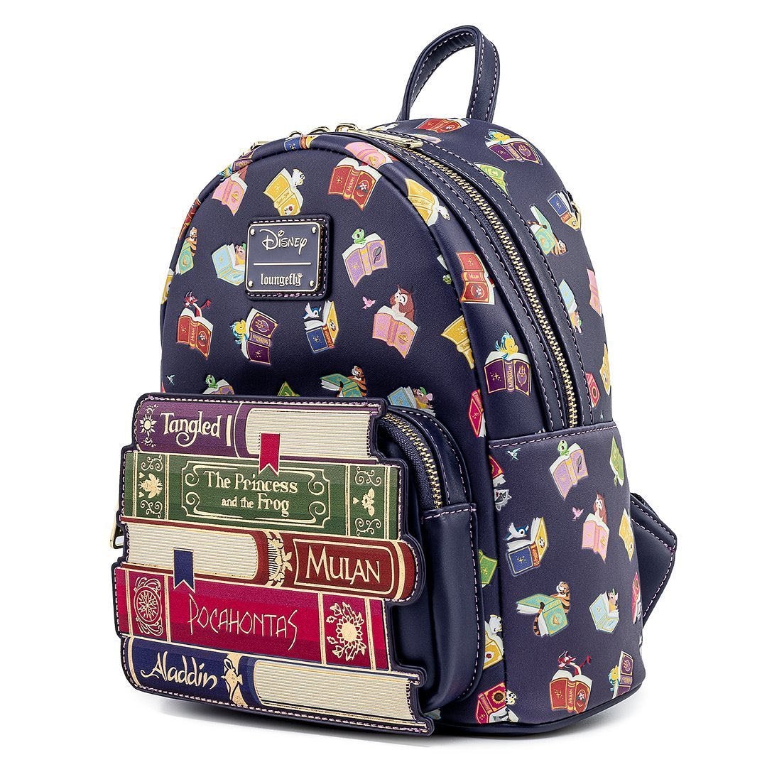 Loungefly Disney Princess Books Allover Print Mini Backpack. (NWT).