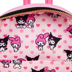 LOUNGEFLY Sanrio Hello Kitty My Melody Kuromi Double Pocket Adult Women's Double Strap Shoulder Bag Purse