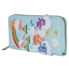LOUNGEFLY CARE BEARS CARE-A-LOT CASTLE ZIP AROUND WALLET