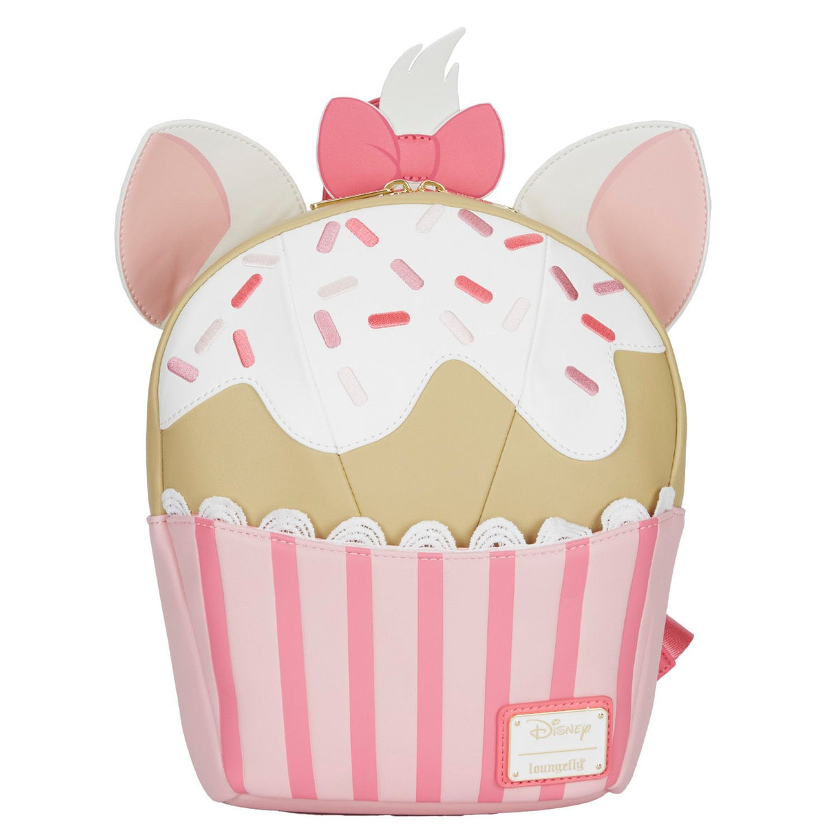 LOUNGEFLY Disney Marie Sweets Cupcake Shape Women's Double Strap Shoulder Bag Purse