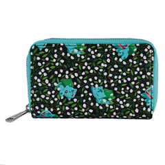LOUNGEFLY POKEMON BULBASAUR AOP ZIP AROUND WALLET