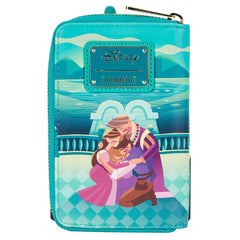 LOUNGEFLY Tangled Rapunzel Castle Glow in the Dark Zip Around Wallet